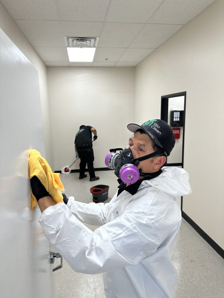 Workers Cleaning Office for Odor Removal in Burbank,CA