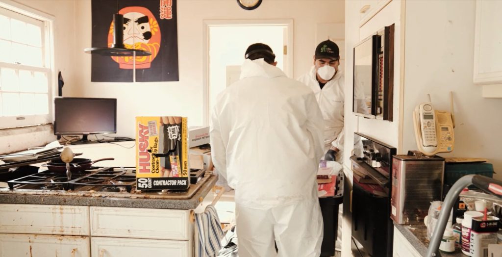 Hoarding Cleanup Crew Working in Home in Pasadena, CA
