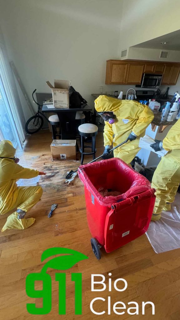 Crime scene cleanup in a Long Beach, CA apartment