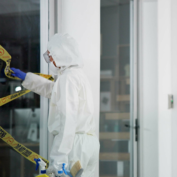 worker providing cleanup services after unattended death