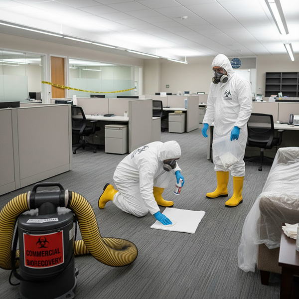 Professional Blood Cleanup Company in an Office