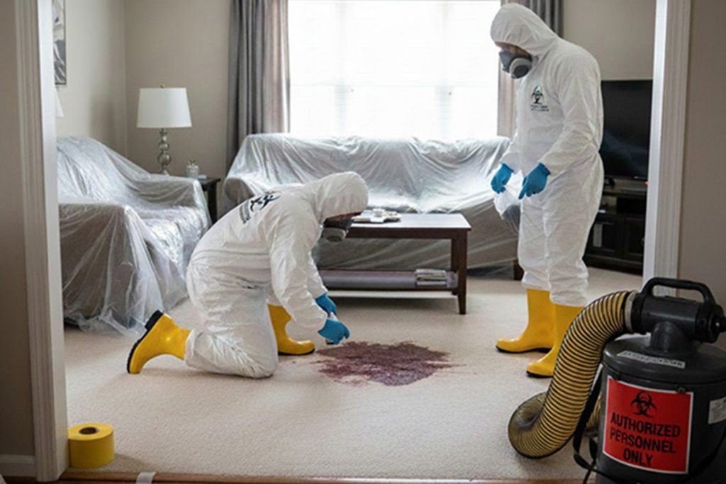 team of biohazard technicians providing Blood Removal Services in Glendale, CA